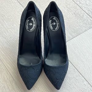 Brooks Brothers Red Fleece Black Floral Lace Point-toe Pumps 🎉Host Pick🎉